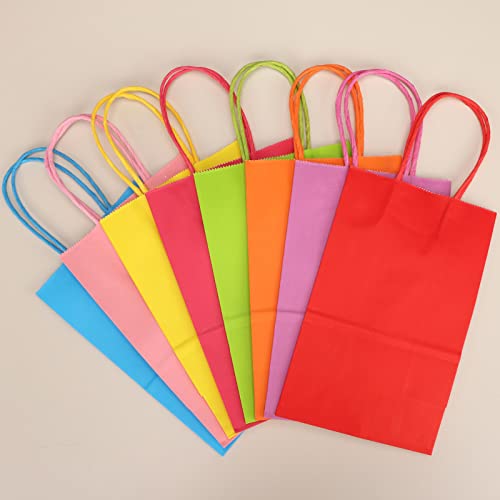 24pcs Party Favor Bags Bulk, 8 Colors Goodie Bags with Handles for Party Supplies and Gifts