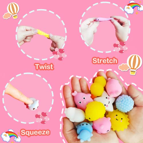 Mini Bulk Kawaii Mochi Squishy Toys (24Pack), Party Favors for Kids