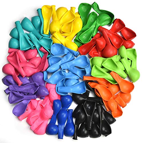 100 PCS  12 Inches Premium Assorted Colorful Strong Latex Balloons