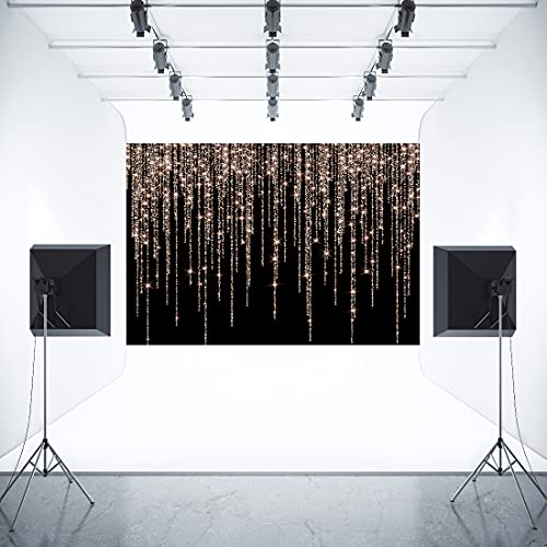 Glitter Rose Gold and Black Backdrop 7x5ft Photo Studio Props