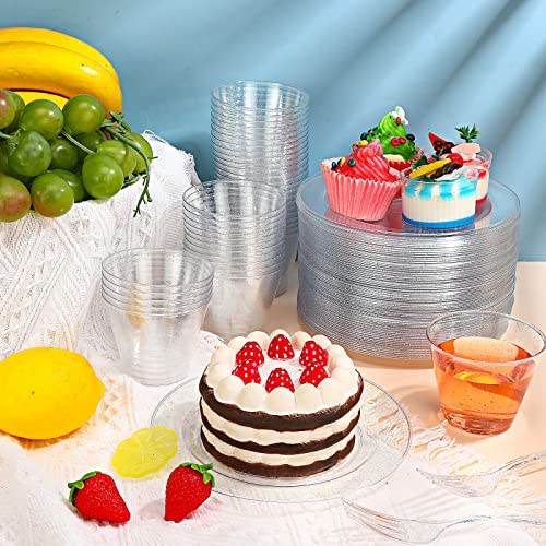 300 Pcs Plastic Dinnerware Set Disposable for Party