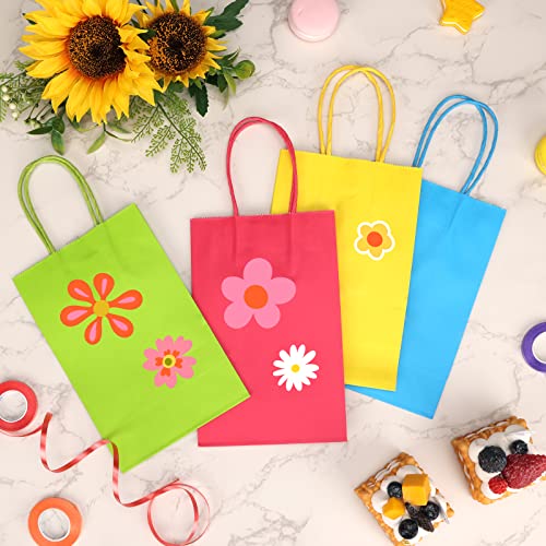 24pcs Party Favor Bags Bulk, 8 Colors Goodie Bags with Handles for Party Supplies and Gifts