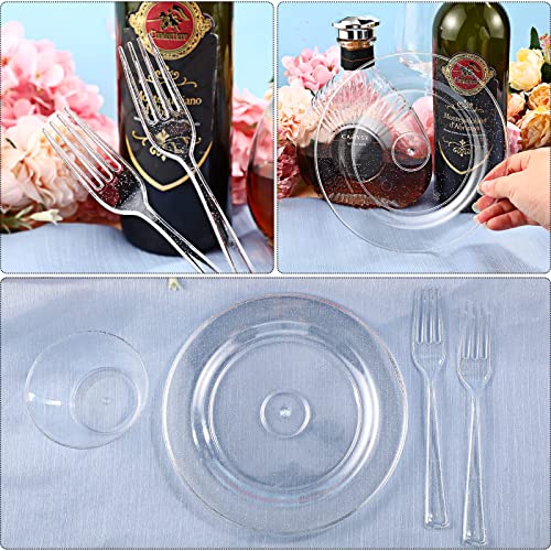 300 Pcs Plastic Dinnerware Set Disposable for Party