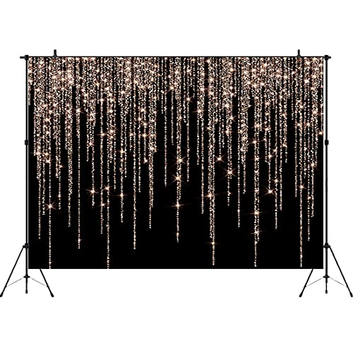 Glitter Rose Gold and Black Backdrop 7x5ft Photo Studio Props