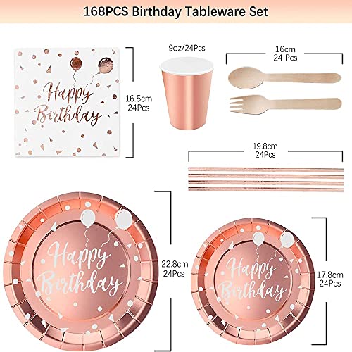 168pcs Happy Birthday party tableware set