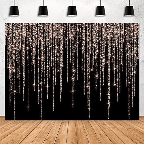 Glitter Rose Gold and Black Backdrop 7x5ft Photo Studio Props