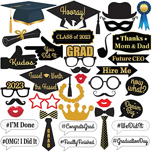 Graduation Props 2023 for Photoshoot - Pack of 40