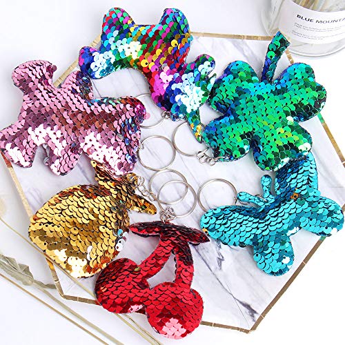 15 Pcs Flip Sequin Keychain